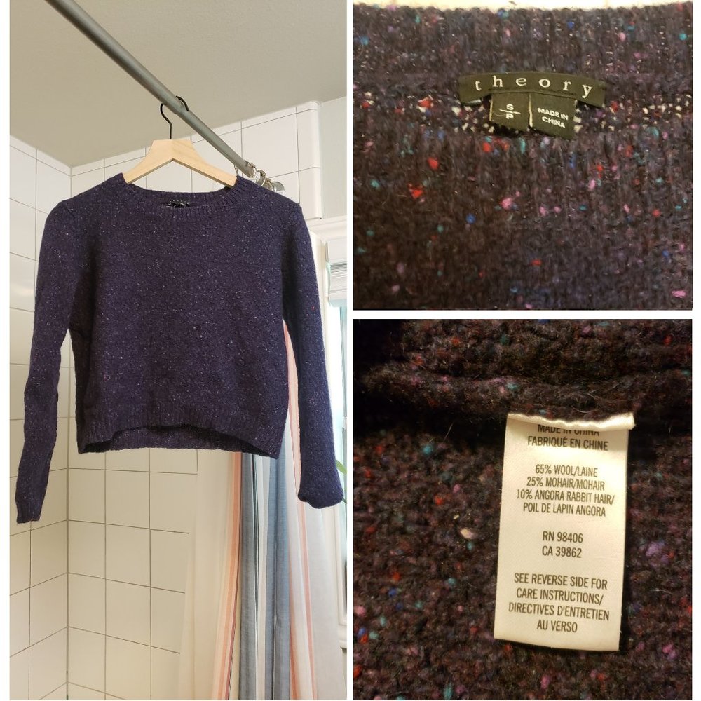 Theory Wool/Rabbit Rainbow Flecked Sweater (RARE!)